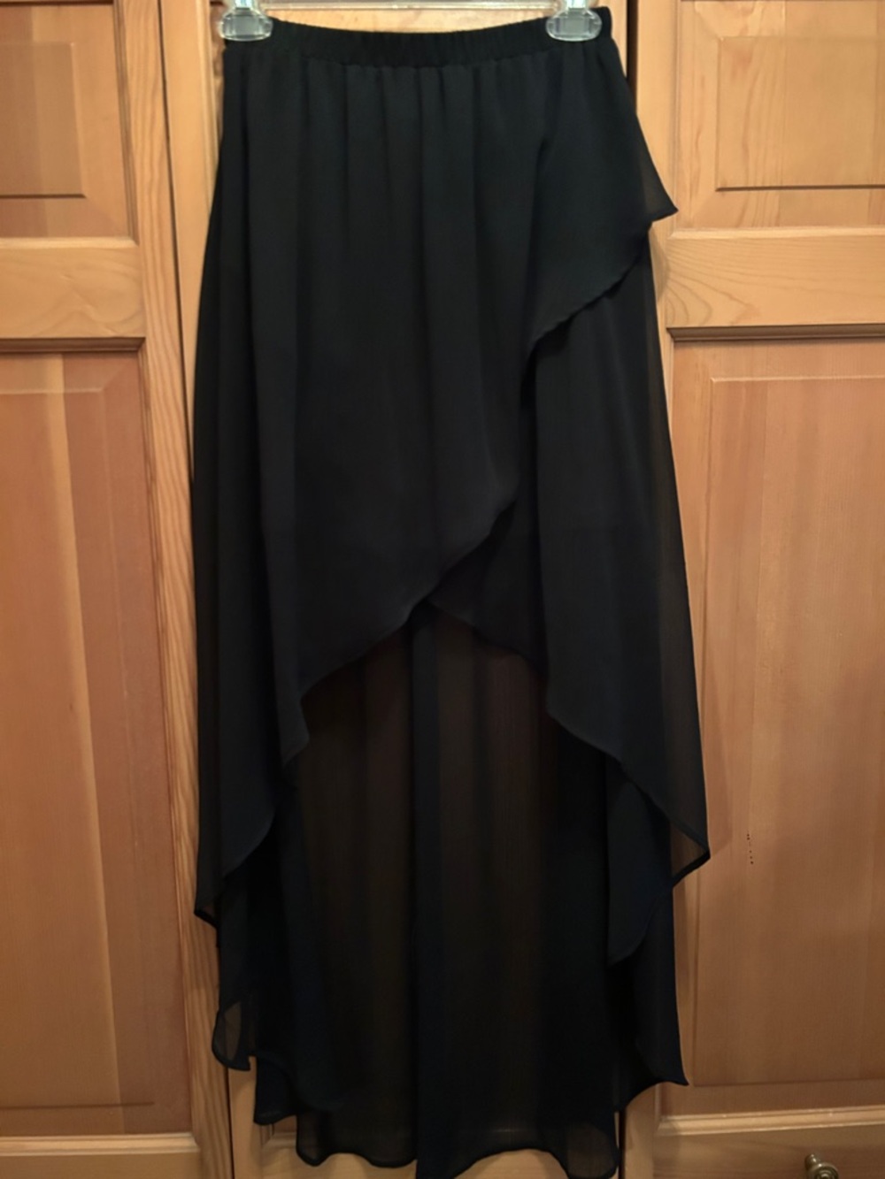 Xhilaration Black High-Low Chiffon Skirt